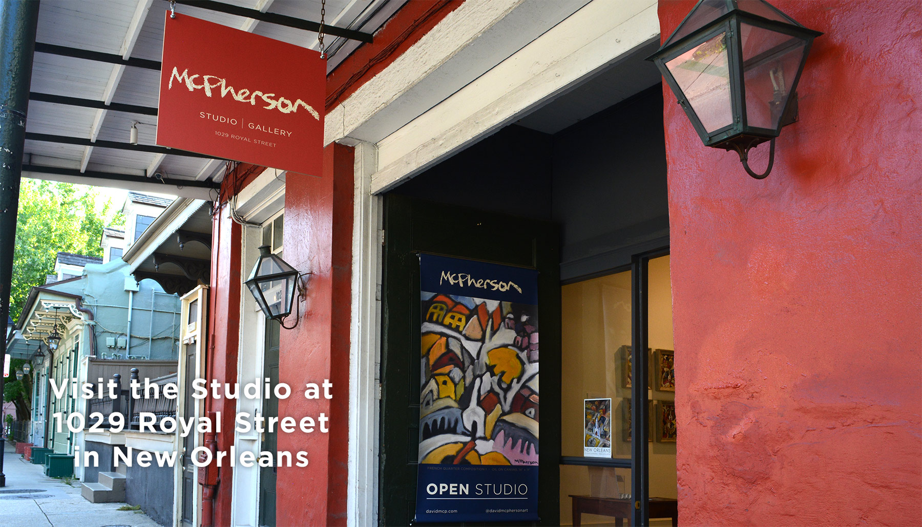 Visit the studio at 1029 Royal Street in New Orleans
