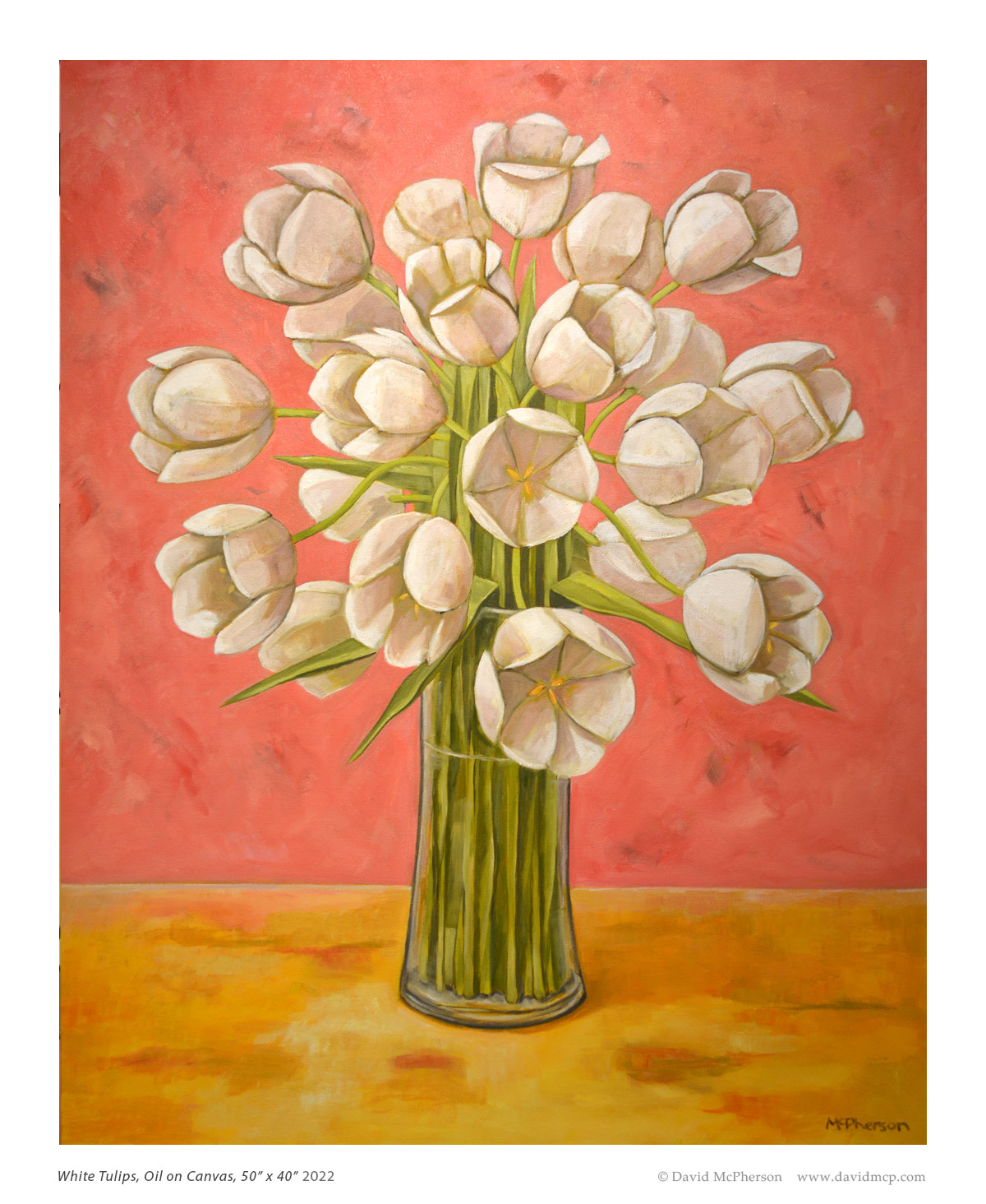 White Tulips, Oil on Canvas, 50 x 40, 2022 McPherson